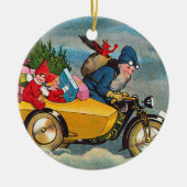 Sinterklaas en Sidecar Keramisch Ornament (Voorkant)