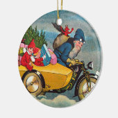 Sinterklaas en Sidecar Keramisch Ornament (Links)