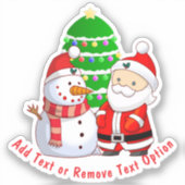 Sinterklaas en Sneeuwman Kerstmis Sticker (Voorkant)