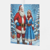 Sinterklaas en Sneeuwmeisje Glas Ornament (Voorkant links)