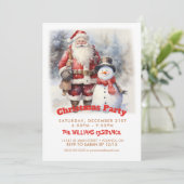 Sinterklaas en sneeuwpop vrienden kaart (Staand voorkant)