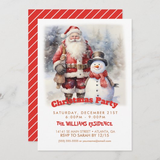 Sinterklaas en sneeuwpop vrienden kaart (Voorkant / Achterkant)