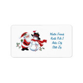 Sinterklaas en Snowman Label (Voorkant)