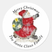 Sinterklaas en Speelgoed Tas Kerstmis Ronde Sticker (Voorkant)