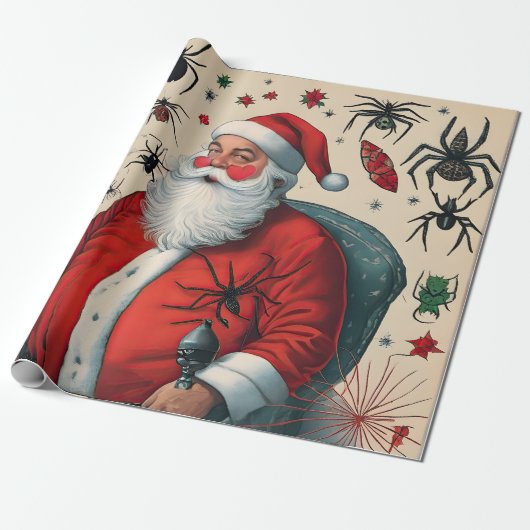 Sinterklaas en spinnen cadeaupapier (Uitgerold)