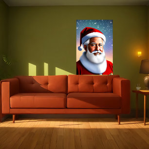 Sinterklaas en sterrennacht AI Art Poster