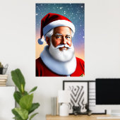 Sinterklaas en sterrennacht | AI Art Poster (Thuiskantoor)