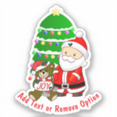 Sinterklaas en Vreugde Beer Kerstmis Sticker (Voorkant)