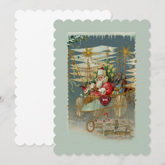 Sinterklaas en zijn Amazing Flying Machine Uitnodi Kaart (Voorkant / Achterkant)