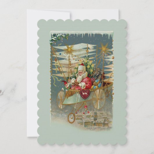 Sinterklaas en zijn Amazing Flying Machine Uitnodi Kaart (Voorkant)