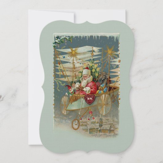 Sinterklaas en zijn Amazing Flying Machine Uitnodi Kaart (Voorkant)