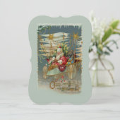 Sinterklaas en zijn Amazing Flying Machine Uitnodi Kaart (Staand voorkant)