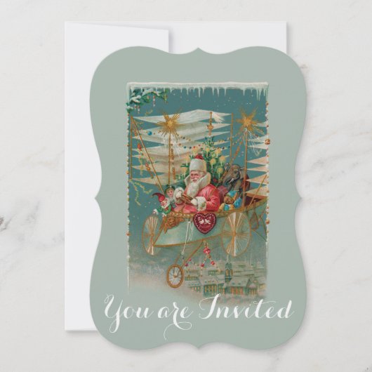 Sinterklaas en zijn Amazing Flying Machine Uitnodi Kaart (Voorkant)