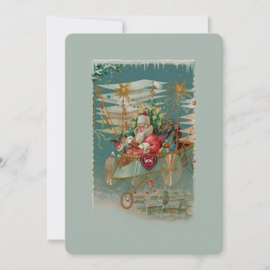 Sinterklaas en zijn Amazing Flying Machine Uitnodi Kaart (Voorkant)