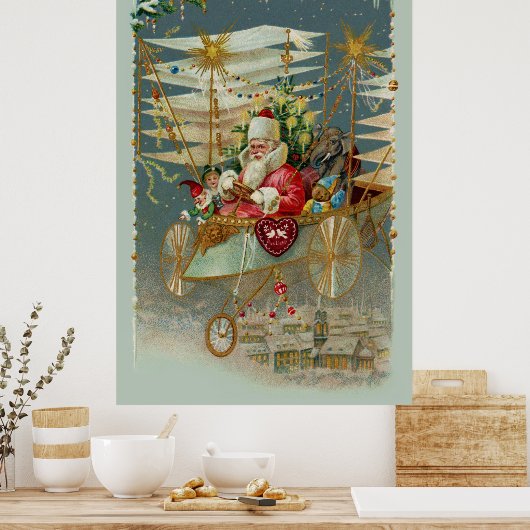Sinterklaas en zijn geweldige vliegmachine Poster (Keuken)