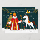 Sinterklaas en Zijn Paard Kerstkaart (Voorkant / Achterkant)