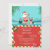 Sinterklaas en zijn pug op een surfbord kaart (Voorkant)