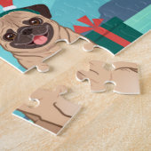 Sinterklaas en zijn pug op een surfbord legpuzzel (Zijkant)