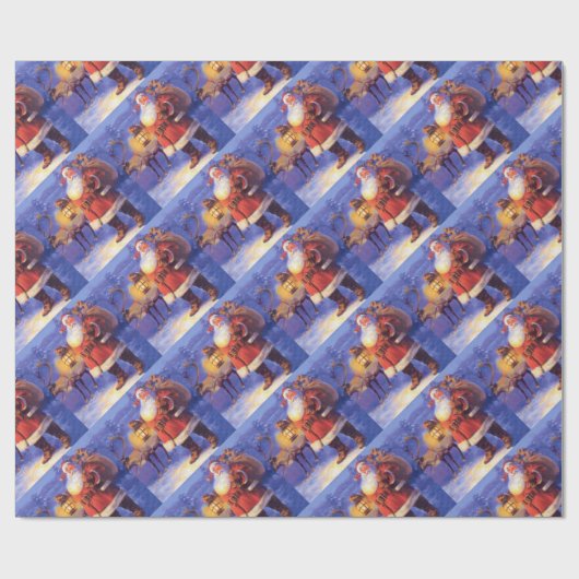 Sinterklaas en zijn rendier cadeaupapier (Vlak)