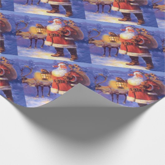 Sinterklaas en zijn rendier cadeaupapier (Hoek)