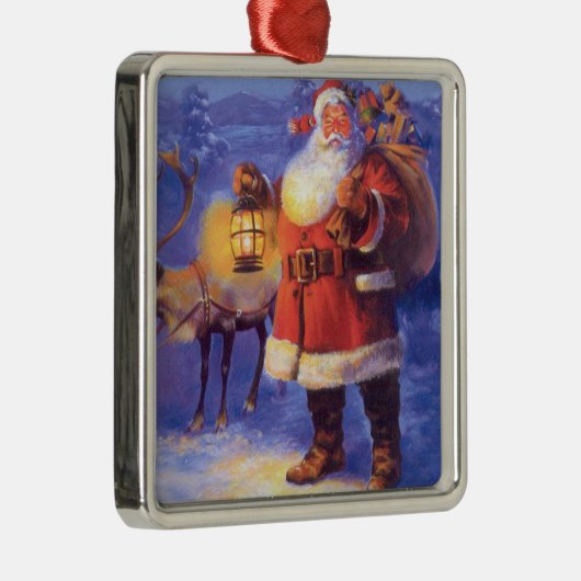 Sinterklaas en zijn rendier metalen ornament (Rechts)