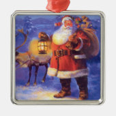 Sinterklaas en zijn rendier metalen ornament (Voorkant)