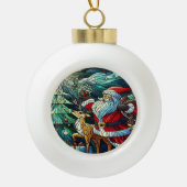 Sinterklaas en zijn rendierdragende geschenken keramische bal ornament (Voorkant)