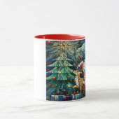 Sinterklaas en zijn rendierdragende geschenken mok (Midden)