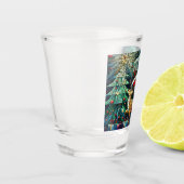 Sinterklaas en zijn rendierdragende geschenken shot glas (Links)