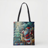 Sinterklaas en zijn rendierdragende geschenken tote bag (Voorkant)