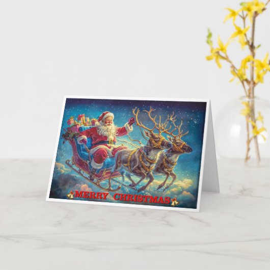 Sinterklaas en zijn rendieren kaart (Gele Bloem)