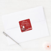Sinterklaas en zijn Slaapse kerstcadeauLabel Vierkante Sticker (Envelop)