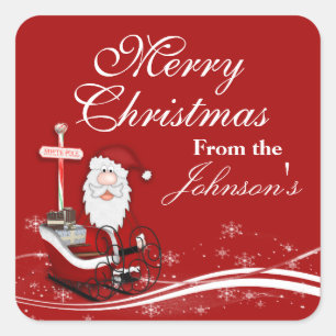 Sinterklaas en zijn Slaapse kerstcadeauLabel Vierkante Sticker