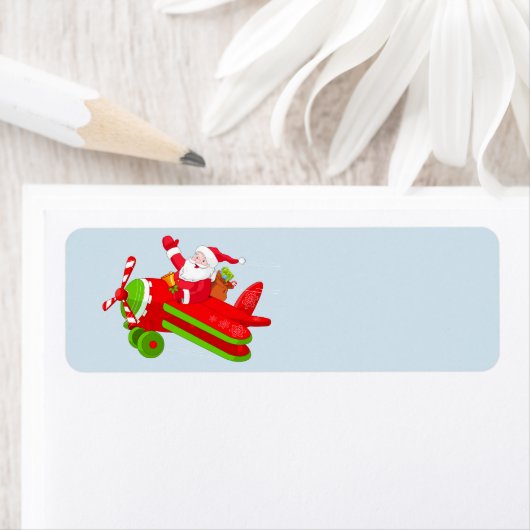 Sinterklaas en zijn vliegtuig etiket (Insitu)