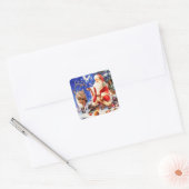 Sinterklaas en zijn vrienden vierkante sticker (Envelop)