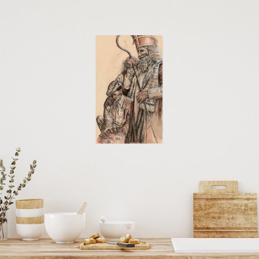 Sinterklaas en Zwarte Piet door Portia St Luke Poster (Keuken)