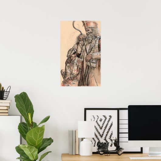 Sinterklaas en Zwarte Piet door Portia St Luke Poster (Thuiskantoor)