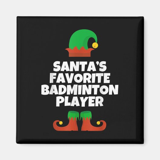 Sinterklaas Favoriete Badmintonspeler Kerstmuts Pr Magneet (Voorkant)