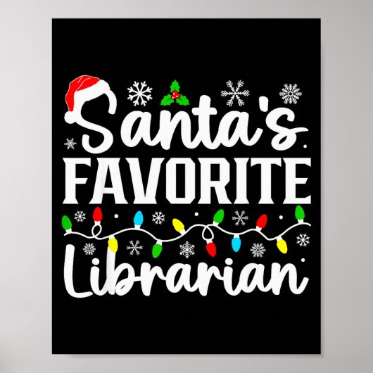 Sinterklaas Favoriete Bibliothecaris Grappig Kerst Poster (Voorkant)
