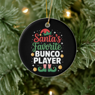Sinterklaas' favoriete Bunco-speler kerstmis Keramisch Ornament