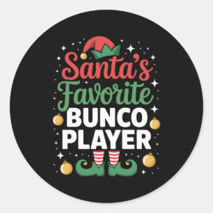 Sinterklaas favoriete Bunco-speler Kerstmis Ronde Sticker