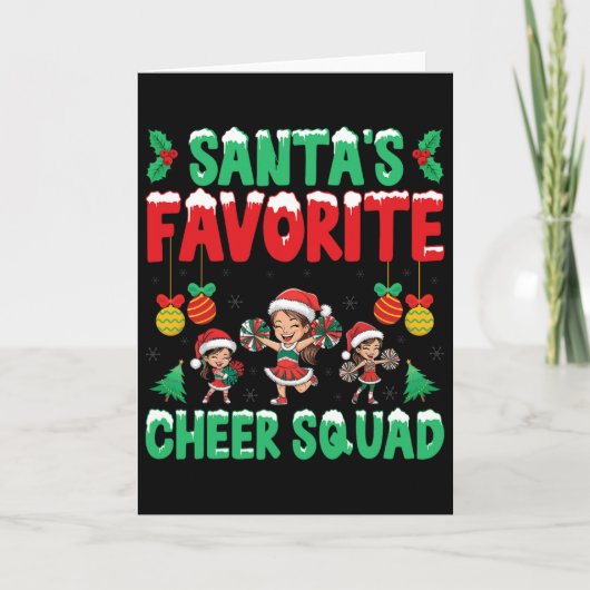 Sinterklaas' favoriete cheerleaders Kerstmis Kaart (Voorkant)
