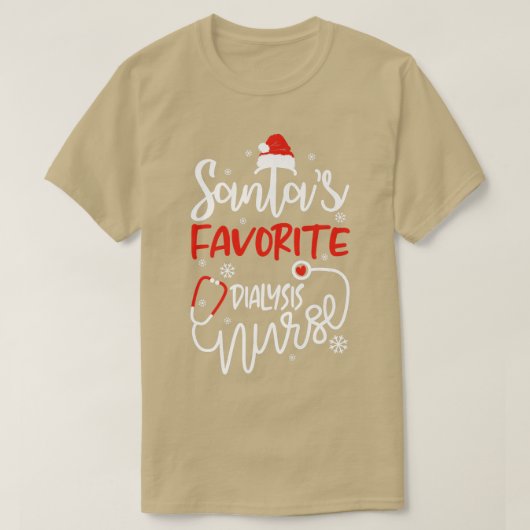 Sinterklaas Favoriete Dialyse Verpleegster  Funny  T-shirt (Design voorkant)