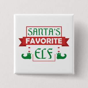 Sinterklaas' favoriete elf vierkante button 5,1 cm