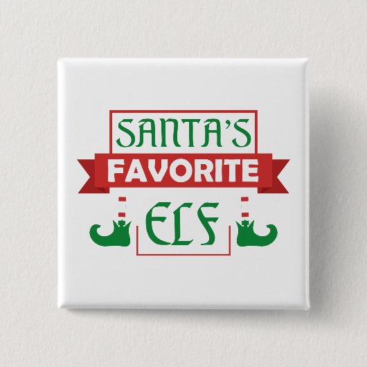 Sinterklaas' favoriete elf vierkante button 5,1 cm (Voorkant)
