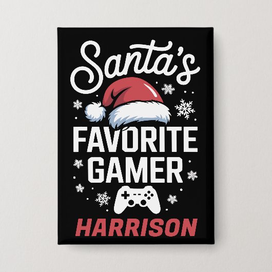 Sinterklaas' Favoriete Gamer Gepersonaliseerde Gam Button (Voorkant)