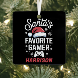 Sinterklaas' Favoriete Gamer Gepersonaliseerde Gam Metalen Ornament