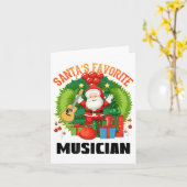 Sinterklaas' favoriete gitarist, Kerstmis gitaarsp Kaart (Gele Bloem)