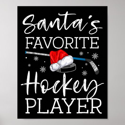 Sinterklaas favoriete ijshockeyspeler grappige pyj poster (Voorkant)
