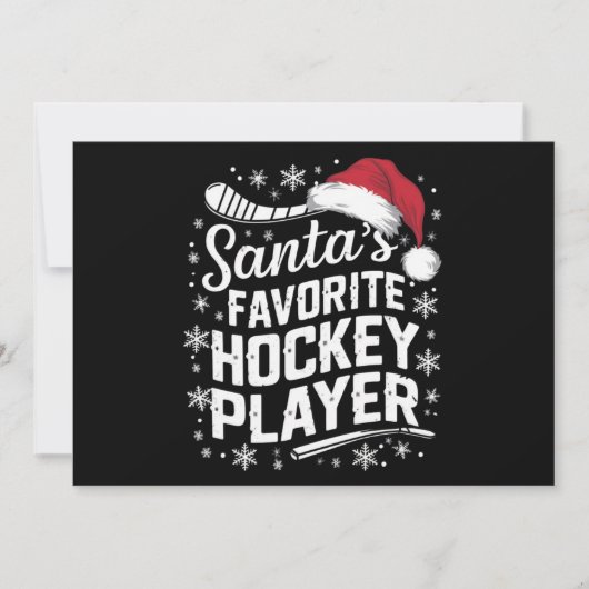 Sinterklaas' favoriete ijshockeyspeler pyjama Kers Feestdagenkaart (Voorkant)